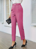 Woven Elastic-Waisted Anti-Wrinkle Suit Pants