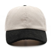 SOLID COLOR PLAIN CORDUROY COLORBLOCKED CAP_CWAH2809