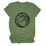 LOVE FOOTBALL T SHIRT CASUAL PLUS SIZE TOP_CWTTSL0509
