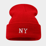 Ny Embroidery Knit Beanie Winter Warm Hat_Cwah04695