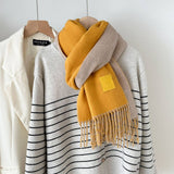Cwasc03138_Winter Wool Reversible Tassel Scarf For Couples