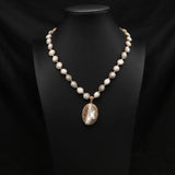 NATURAL FRESHWATER PEARL PETAL NECKLACE_CWAJE3824