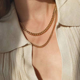 MULTILAYER GOLD PLATE STAINLESS STEEL NECKLACE_CWAJE0619