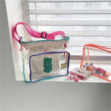 COLOR MATCHING TRANSPARENT BEACH BAG SHOULDER BAG_CWAB1921