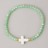 CROSS COLORED CRYSTAL HANDMADE BRACELET_CWMM3819