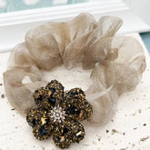 FOUR LEAF CLOVER FLASH DRILL DECOR TONE SCRUNCHIE_CWAHA0168