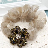 FOUR LEAF CLOVER FLASH DRILL DECOR TONE SCRUNCHIE_CWAHA0168