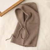 CASHMERE BALACLAVA HAT KNIT HOOD SCARF FOR HER_CWAH3994