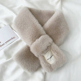 FAUX FUR SCARF KNIT WINTER NECK WRAP FOR WOMEN_CWASC1244