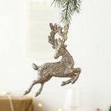 CHAMPAGNE GLITTER DEER CHRISTMAS TREE HANGING_CWMM9760