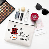 SIMPLE SNOWMAN TOILETRIES PRINTED COSMETIC BAG_CWAB1786