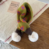INS JACQUARD HEART KNIT SCARF FOR KIDS WINTER_CWASC2087