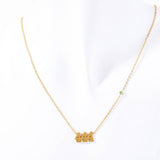 STAINLESS STEEL NUMBER RHINESTONE NECKLACE_CWMM5654