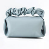 SIMPLE LEATHER PLEATED CLOUD MAKEUP BAG_CWAB1425