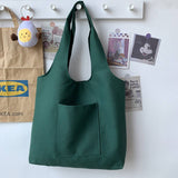 SOLID COLOR LITERARY BLANK HAND PAINTED CANVASBAG_CWAB2131
