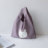 CUTE BEAR CANVAS LUNCH TOTE FOR STUDENTS_CWAB5600