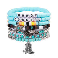 ETHNIC STYLE BULL HEAD CACTUS BRACELET SET_CWMM3520