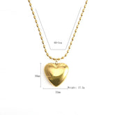 MODERN STAINLESS STEEL HEART PENDANT NECKLACE_CWMM8877