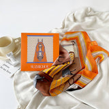 MINT MAMBO LOTUS PRINT SATIN SCARF GIFT FOR WOMEN_CWASC0813