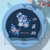 Xl Printed Silicone Swim Cap For Long Hair Women_Cwmm6705