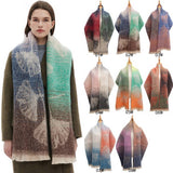 GINKGO JACQUARD SCARF LOOP YARN FRINGE WINTER_CWASC0864