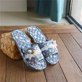 LINEN INDOOR SLIPPERS FOR HOME COUPLE WEAR_CWSHF0171