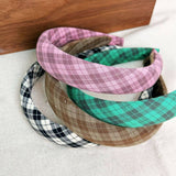Vintage Plaid French Wide Brim Headband