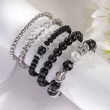 SIMPLE CRYSTAL BEADED STRETCH BRACELET SET_CWMM3529