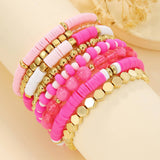 SIMPLE MULTI STRAP POLYMER CLAY BRACELET SET_CWMM3527