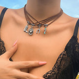 Western Cowboy Hat Turquoise Multi-Layer Necklace