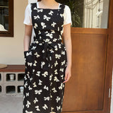 Vest Black And White Bow Print H-Shaped Apron_Cwmm5825