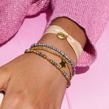 PUNK ROCK 18K GOLD BLACK SILVER BEADED BRACELET_CWAJE4810