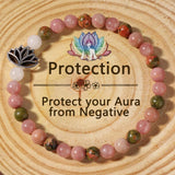 Rose Rutilated Quartz Pink Crystal Bracelet_Cwmm11254