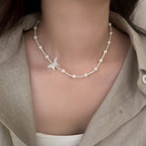 NEW HIGH END PEARL BUTTERFLY NECKLACE FOR WOMEN_CWAJE3066