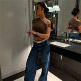 Solid One Shoulder Crop Top