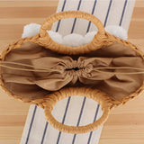 CUTE FUR BALL PORTABLE STRAW BAG_CWAB2101