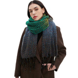 GRADIENT TASSEL SCARF FOR WOMEN WINTER SHAWL_CWASC0858