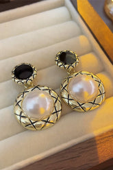 ROUND PEARL DANGLE FASHION EARRINGS_CWAJE0315