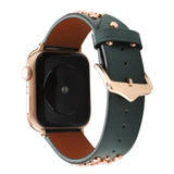 IWATCH9 1IWATCH8 GOLD RIVET GENUINE LEATHER STRAP_CWWW0078