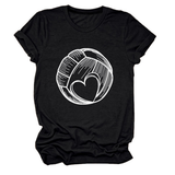LOVE FOOTBALL T SHIRT CASUAL PLUS SIZE TOP_CWTTSL0509