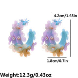 HANDMADE PEARL FLOWER C SHAPED EARRINGS_CWMM6275