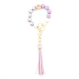 TASSEL PRINTED WOODEN BEAD KEYCHAIN_CWMM1324