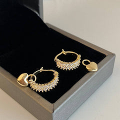 Valentines Day Zircon Heart Earrings For Women