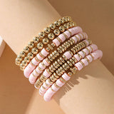 SIMPLE STACKED DISC BEAD BRACELET SET_CWMM3531