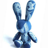 Tie-Dye Rabbit Handmade Blue Dye Plush Doll_Cwmm6044