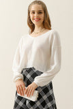Women V Neck Loose Long Sleeve Blouse_Cwttl1430