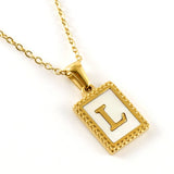 18K GOLD STAINLESS STEEL LETTER SHELL NECKLACE_CWAJE0685