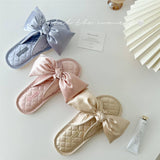 LETTER EMBROIDERED HOLLOW BOW HOME SLIPPERS_CWMM2989