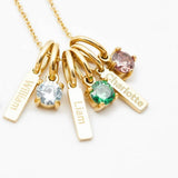 COLORED BIRTHSTONE DIY STAINLESS STEEL NECKLACE_CWMM5697