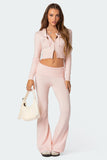 Two-Piece Sport Zippered Hooded Top Trousers Set